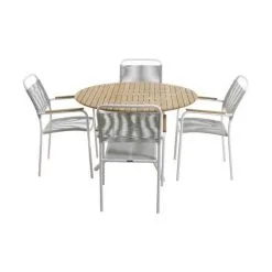 Mandalay Magnolia Verona Havemøbelsæt - 1 Bord Og 4 Stole